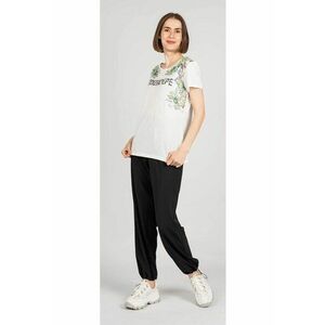 Tricou cu model cu logo si flori - 34 imagine