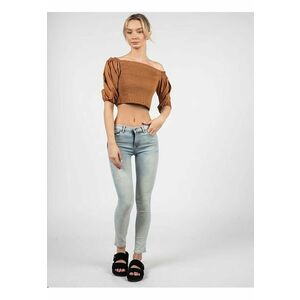 Blugi skinny cu aspect decolorat - Azur - imagine