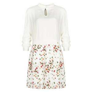 Rochie plisata cu imprimeu floral - Alb - 38 imagine