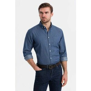 Camasa din material chambray cu imprimeu grafic imagine