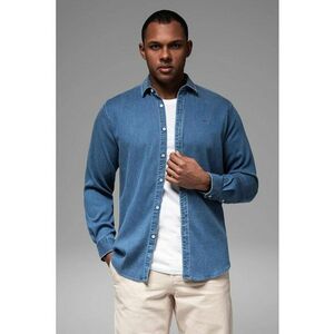 Camasa din material chambray cu maneci lungi imagine