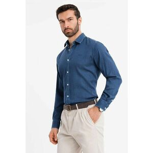 Camasa din material chambray cu maneci lungi imagine