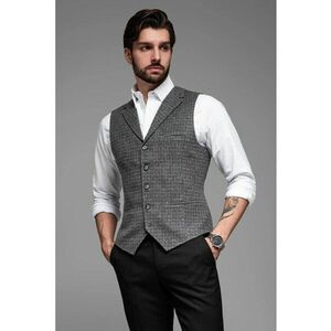 Vesta slim fit cu nasturi imagine