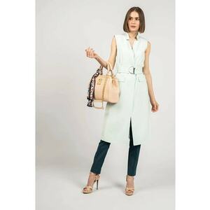 Vest lunga cu curea - 36 imagine