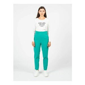 Pantaloni cu talie inalta si croiala conica - Verde - 38 imagine