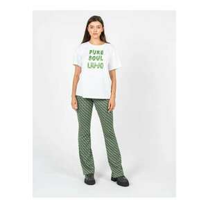 Pantaloni evazati cu imprimeu geometric - Verde - 36 imagine