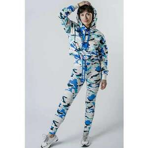 Colanti slim fit cu imprimeu camuflaj - imagine