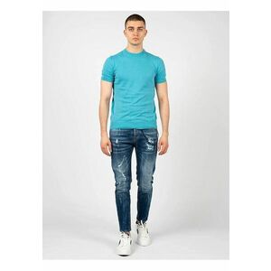 Tricou slim fit cu decolteu la baza gatului - imagine