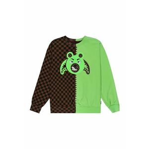 Bluza de trening cu decolteu la baza gatului si model in doua nuante Money Bear imagine