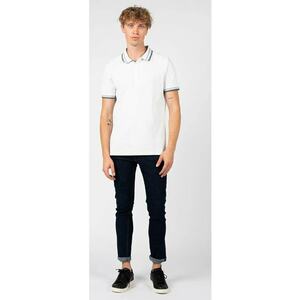 Tricou polo cu detalii contrastante - Alb - imagine