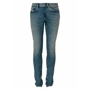 Blugi slim fit cu aspect decolorat D-Strukt - Albastru - imagine