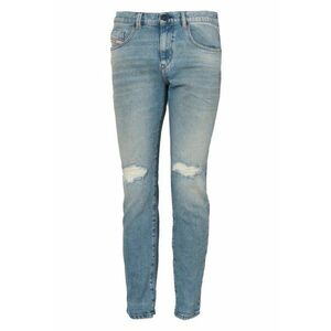 Blugi slim fit cu aspect decolorat si rupturi decorative D-Strukt - - imagine
