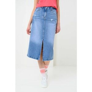 Fusta din amestec de lyocell si denim cu slit frontal Claire imagine
