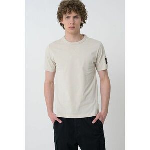 Tricou din bumbac cu decolteu la baza gatului imagine