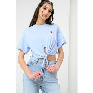 Tricou crop cu decolteu la baza gatului imagine