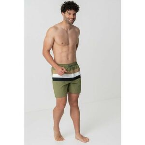 Pantaloni scurti de baie cu snur in talie si model in dungi imagine