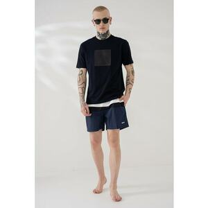 Pantaloni scurti de baie cu snur in talie si model in dungi imagine