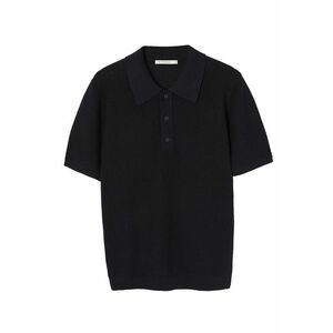 Tricou polo tricotat din amestec de in imagine
