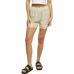 Pantaloni scurti din dantela cu talie elastica si model floral imagine