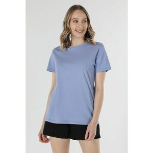 Tricou de bumbac cu decolteu la baza gatului imagine