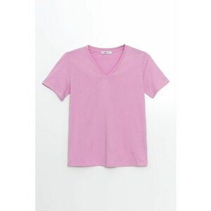 Tricou uni cu decolteu in V imagine