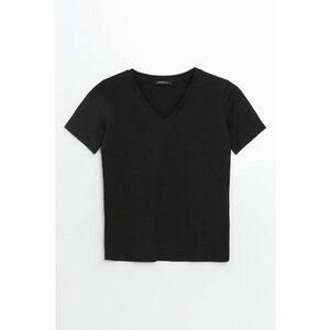 Tricou uni cu decolteu in V imagine