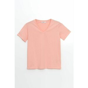 Tricou uni cu decolteu in V imagine