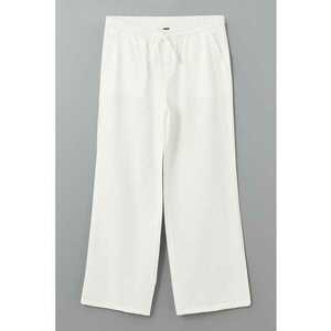 Pantaloni crop cu croiala ampla si talie ajustabila imagine