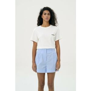 Tricou cu decolteu la baza gatului din bumbac organic Horizon - Alb imagine