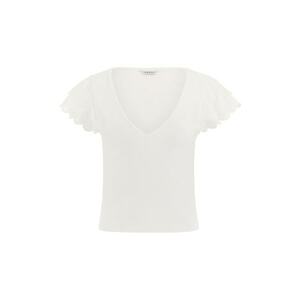 Tricou slim fit cu decolteu in V imagine