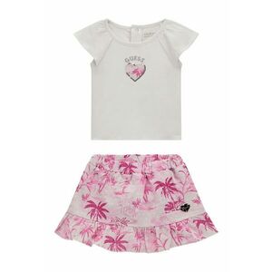 set de tricou cu logo si fusta cu imprimeu tropical - 2 Piese imagine