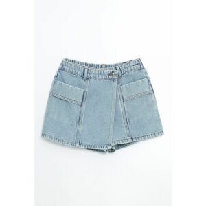 Fusta-pantalon din denim cu model uni imagine