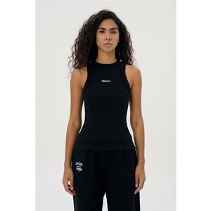 Top din amestec de bumbac organic cu detaliu logo - Negru imagine