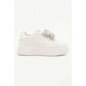 Pantofi sport wedge din piele cu aplicatii florale imagine