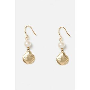 Cercei drop din aur filat de 14K si decorati cu perle imagine
