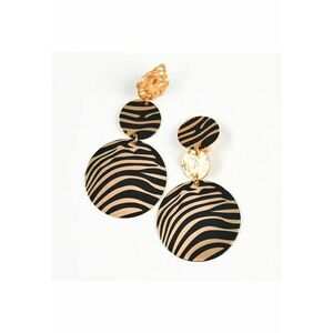 Cercei placute aurii cu model zebra - Paris imagine