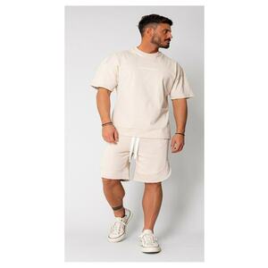 Set Kobe II tricou si pantalon scurt Oversized Light Beige 15814 imagine