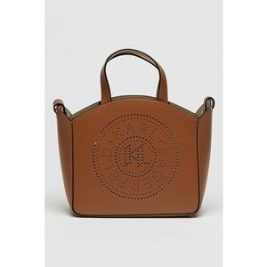 Geanta tote din piele cu logo - Maro scortisoara imagine