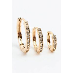 Set de cercei rotunzi decorati cu cristale - 3 piese imagine