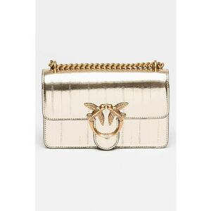 Geanta crossbody de piele cu aspect metalic imagine