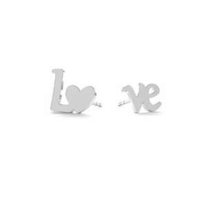 Cercei LOVE din Argint 925 - inchizatoare fluturas - tip surub imagine