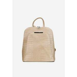 Rucsac dama elegant bej din piele croco imagine