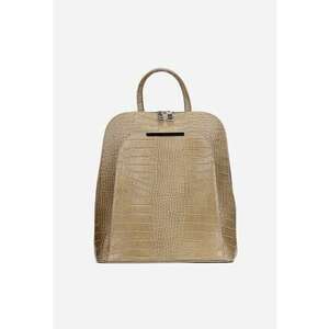 Rucsac dama elegant taupe din piele croco imagine