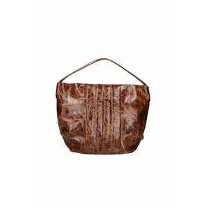 Geanta de piele cu bareta de umar si aspect lacuit imagine