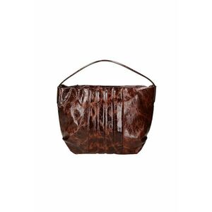 Geanta de piele cu bareta de umar si aspect lacuit imagine