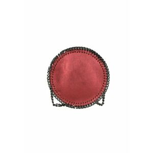 Geanta crossbody din piele decorata cu lant si aspect metalizat imagine