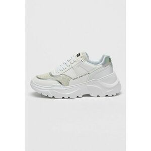Pantofi sport cu talpa wedge si garnituri din piele imagine