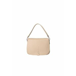 Geanta crossbody de piele cu clapa - Maro taupe imagine