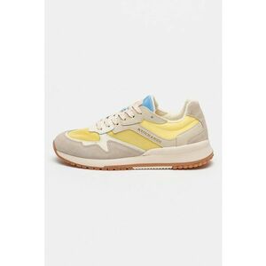 Pantofi sport colorblock de piele si piele intoarsa cu insertii de plasa imagine