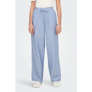 Pantaloni din amestec de bumbac cu model in dungi imagine